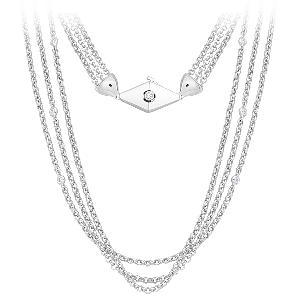 Колье с бриллиантами, белое золото