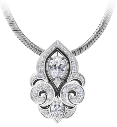 Подвес с бриллиантами, белое золото