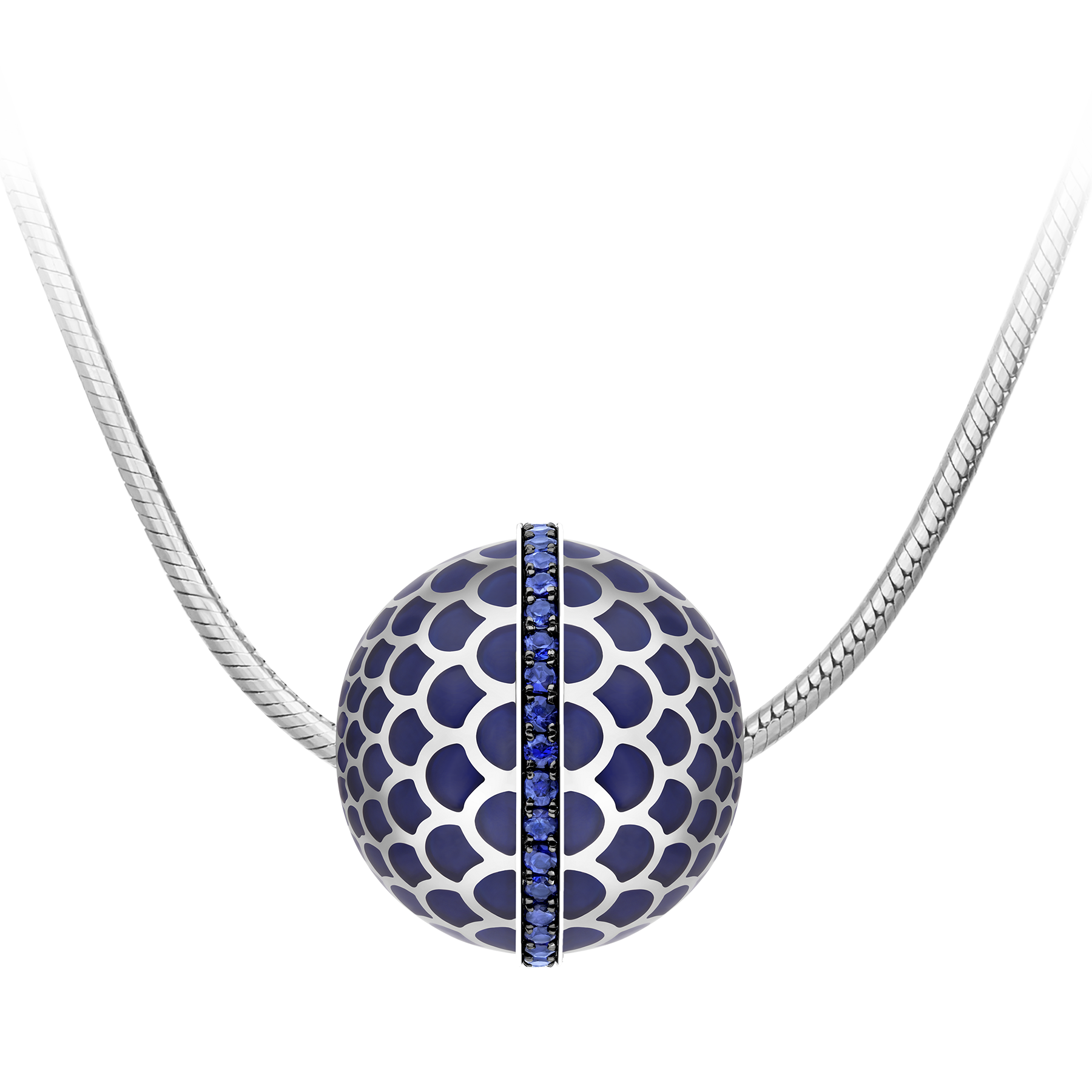 Подвес с сапфирами, белое золото, н.керамика