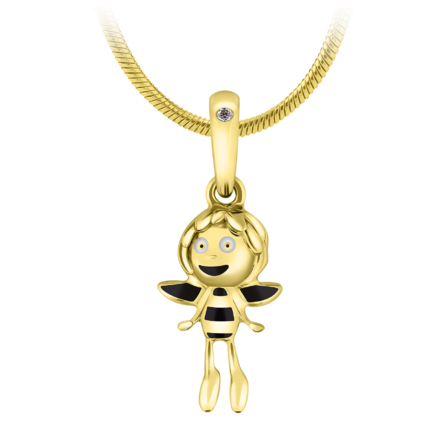 Подвес с бриллиантом, желтое золото, н.керамика