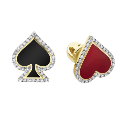 Пусеты с бриллиантами, жёлтое золото, н.керамика