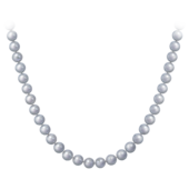 Колье с серо-голубым жемчугом, платина и белое золото