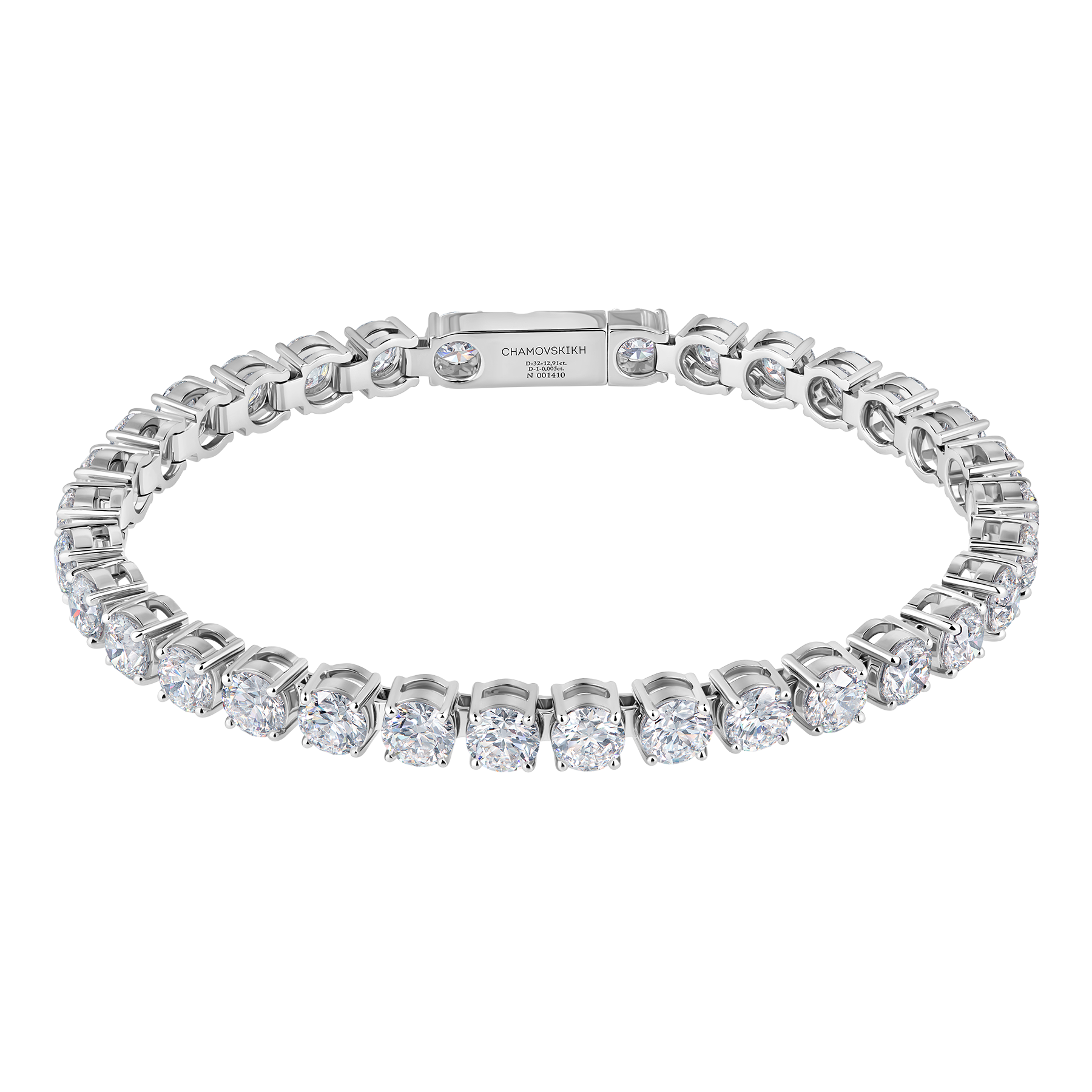 Браслет с бриллиантами, белое золото