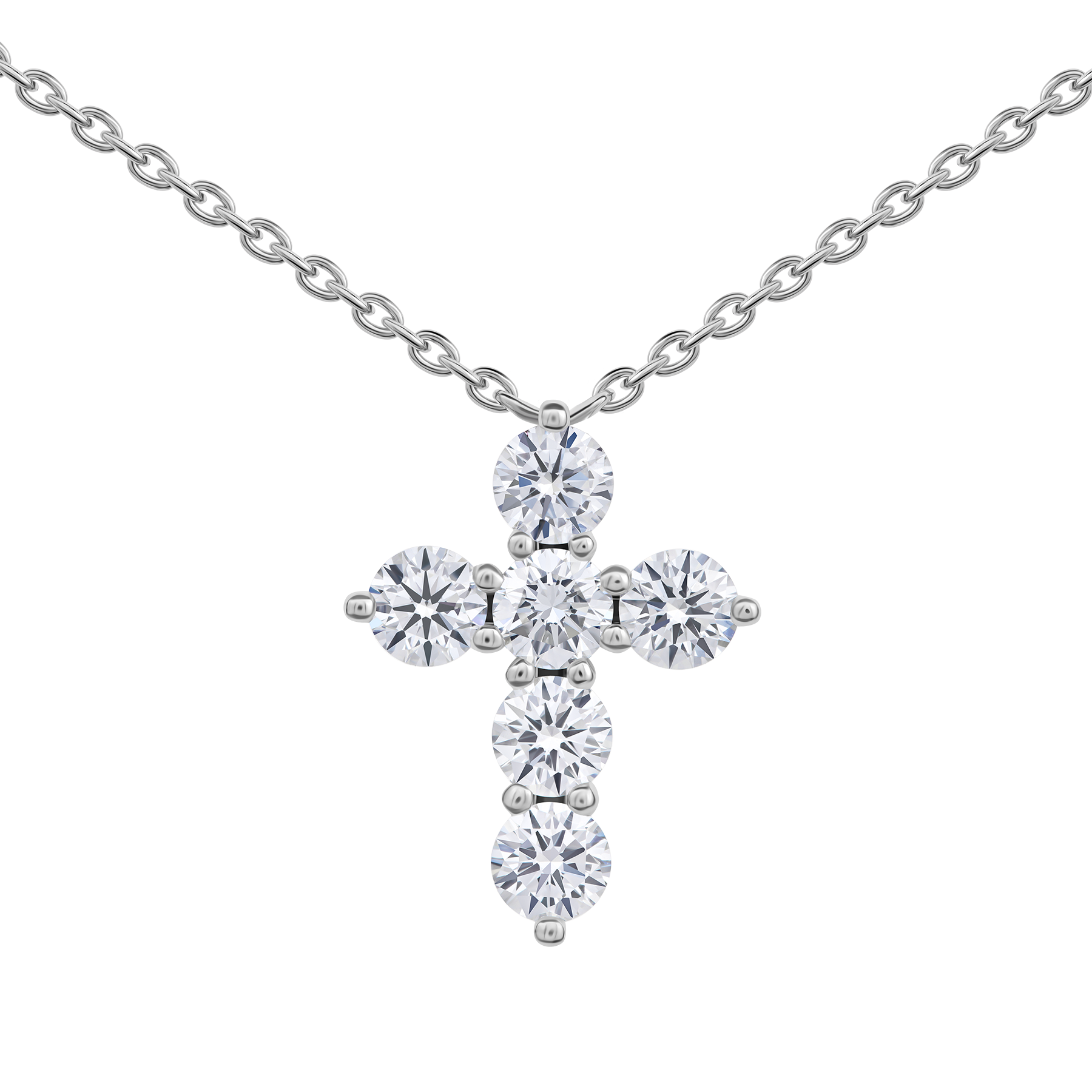 Колье с бриллиантами, белое золото