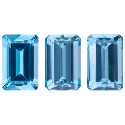 Сет из трех аквамаринов, Изумрудная, 2 шт. 16,61 ct/ 1 шт. 11,11 ct 1