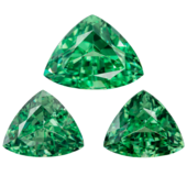 Сет из трех цаворитов, Триллион, 2 - 9,36ct и 8,40ct