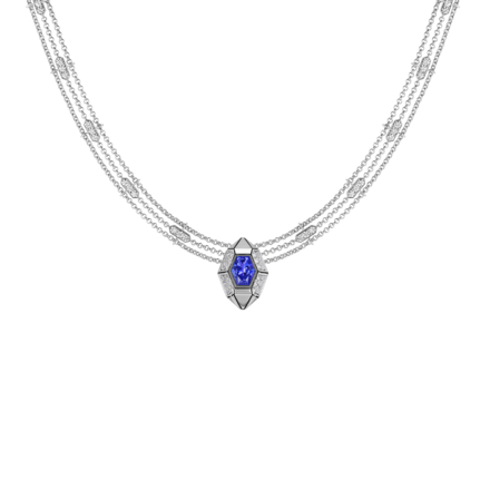 Подвес с танзанитом и бриллиантами, белое золото