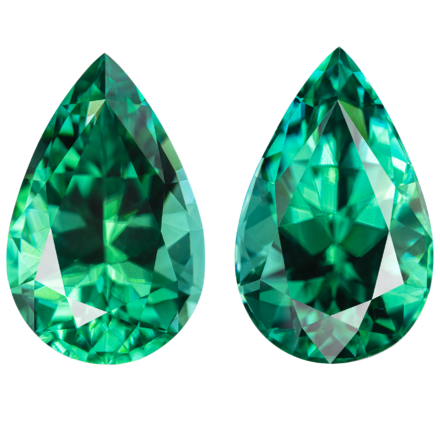 Сет из турмалинов Lagoon груша 7,70ct и 6,48ct 1