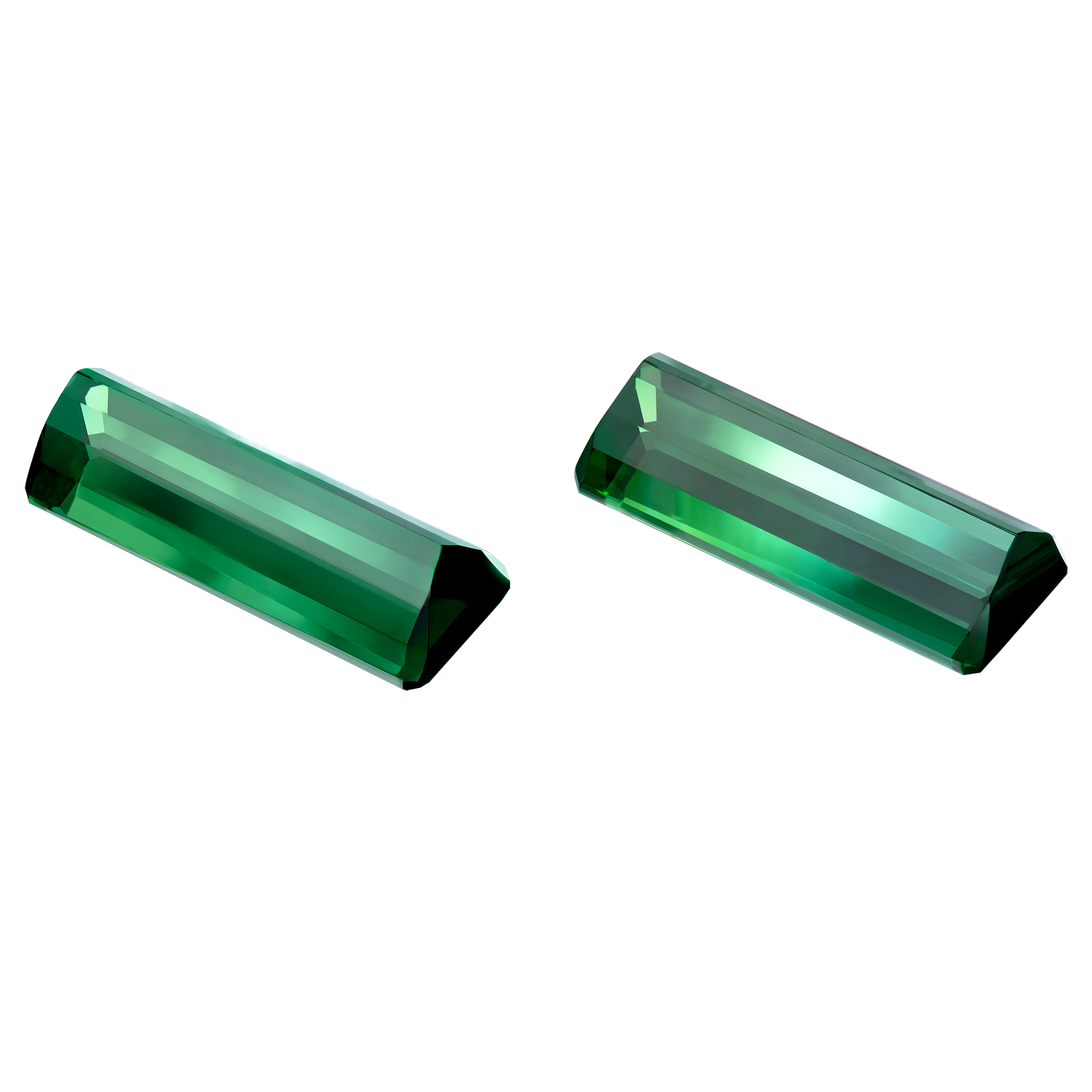 Сет их двух верделитов октагон, 6,81ct (17,75*6,80мм) и 6,65ct (17,65*6,85мм)