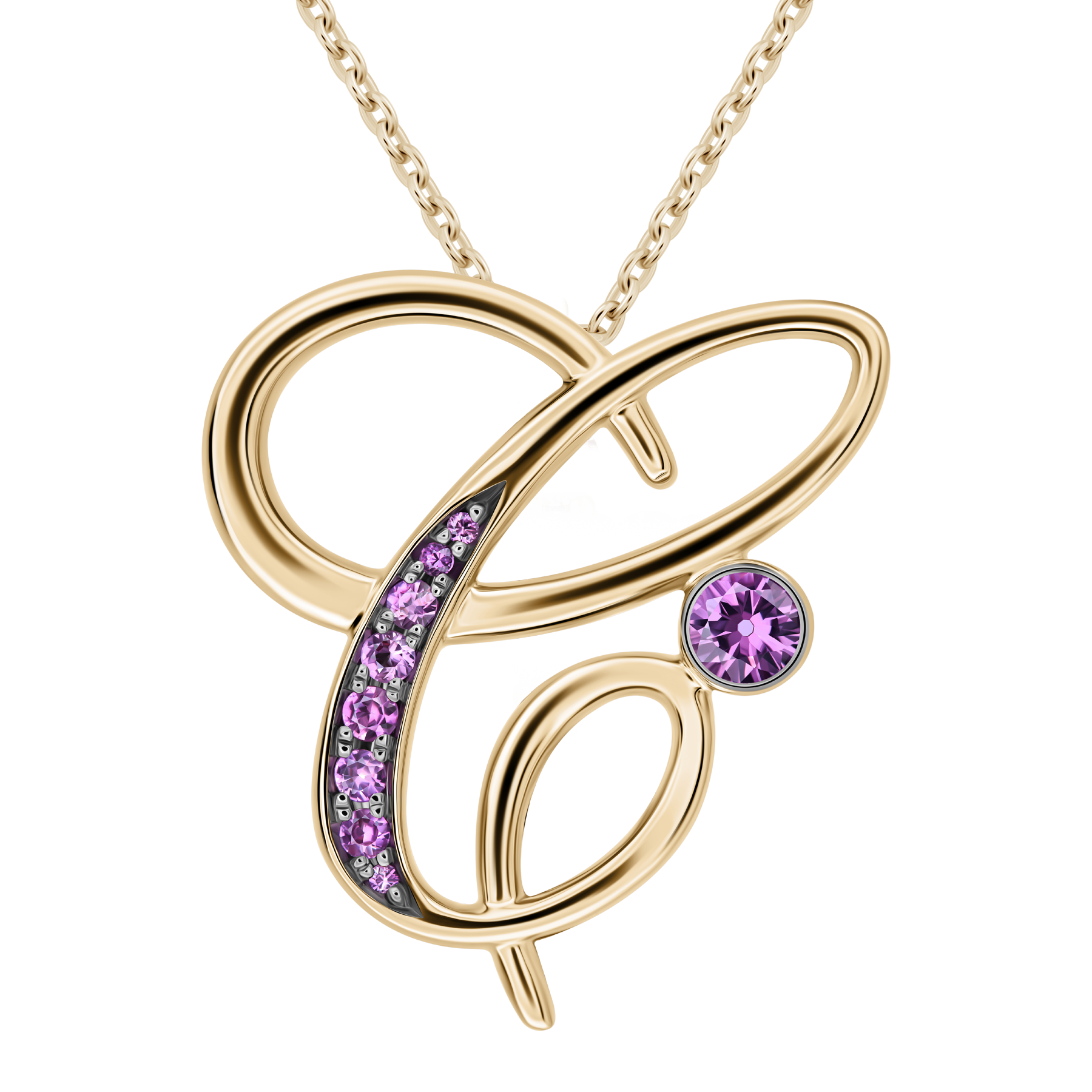 Колье с розовыми сапфирами, красное золото