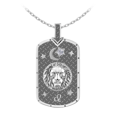 Подвес с бриллиантом, белое золото