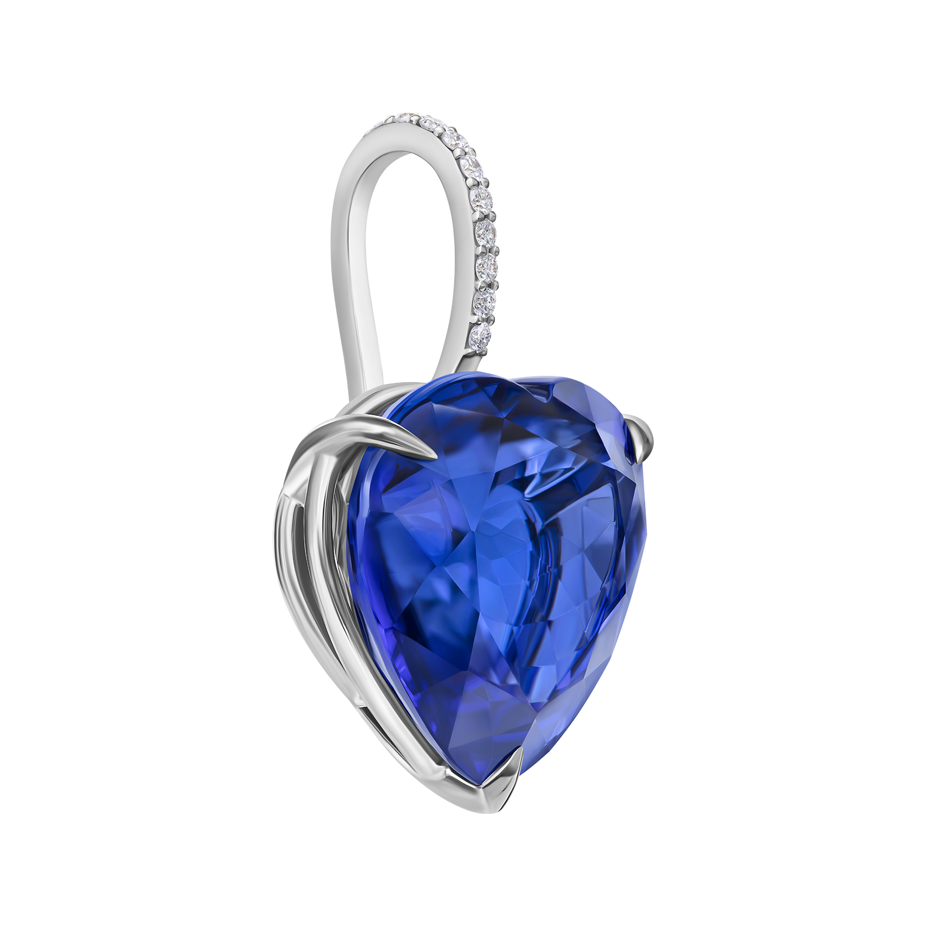 Подвес с танзанитом и бриллиантами, белое золото
