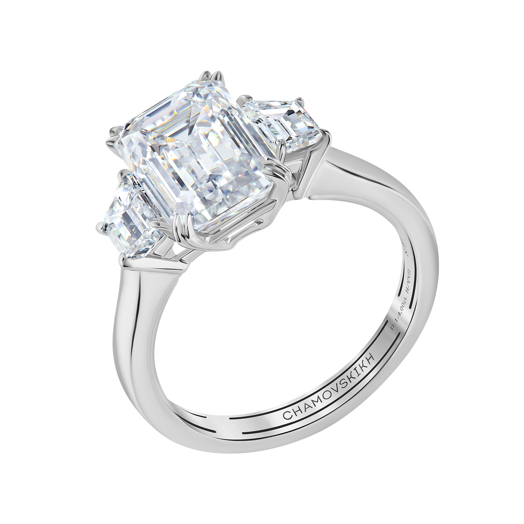 Кольцо с бриллиантами, белое золото