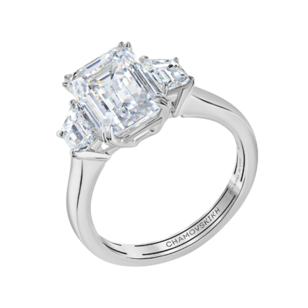 Кольцо с бриллиантами, белое золото