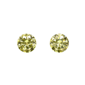 Сет из двух жёлтых бриллиантов, Круг, 1,33ct/ 1,33ct