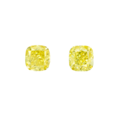 Сет из двух жёлтых бриллиантов, Кушон, 1.01/1.00ct