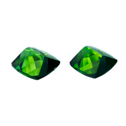 Сет из двух турмалинов верделитов, кушон, 8,01ct 2