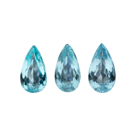 Сет из 3-х Турмалинов Параиба, Груша, 3.02/ 3.18/ 2.66ct 1