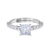 Кольцо с бриллиантами, белое золото