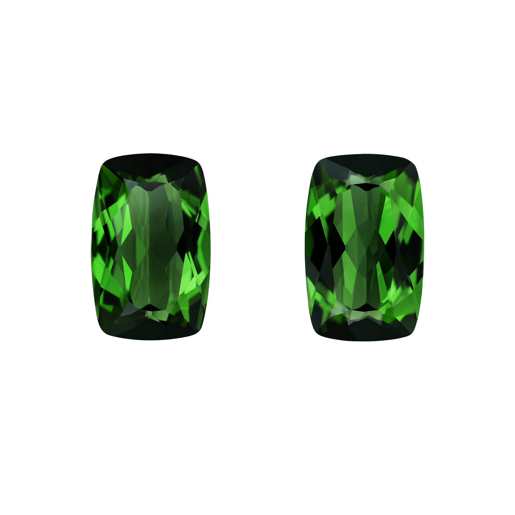 Сет из двух турмалинов верделитов, Кушон, 2 шт-4,12 ct