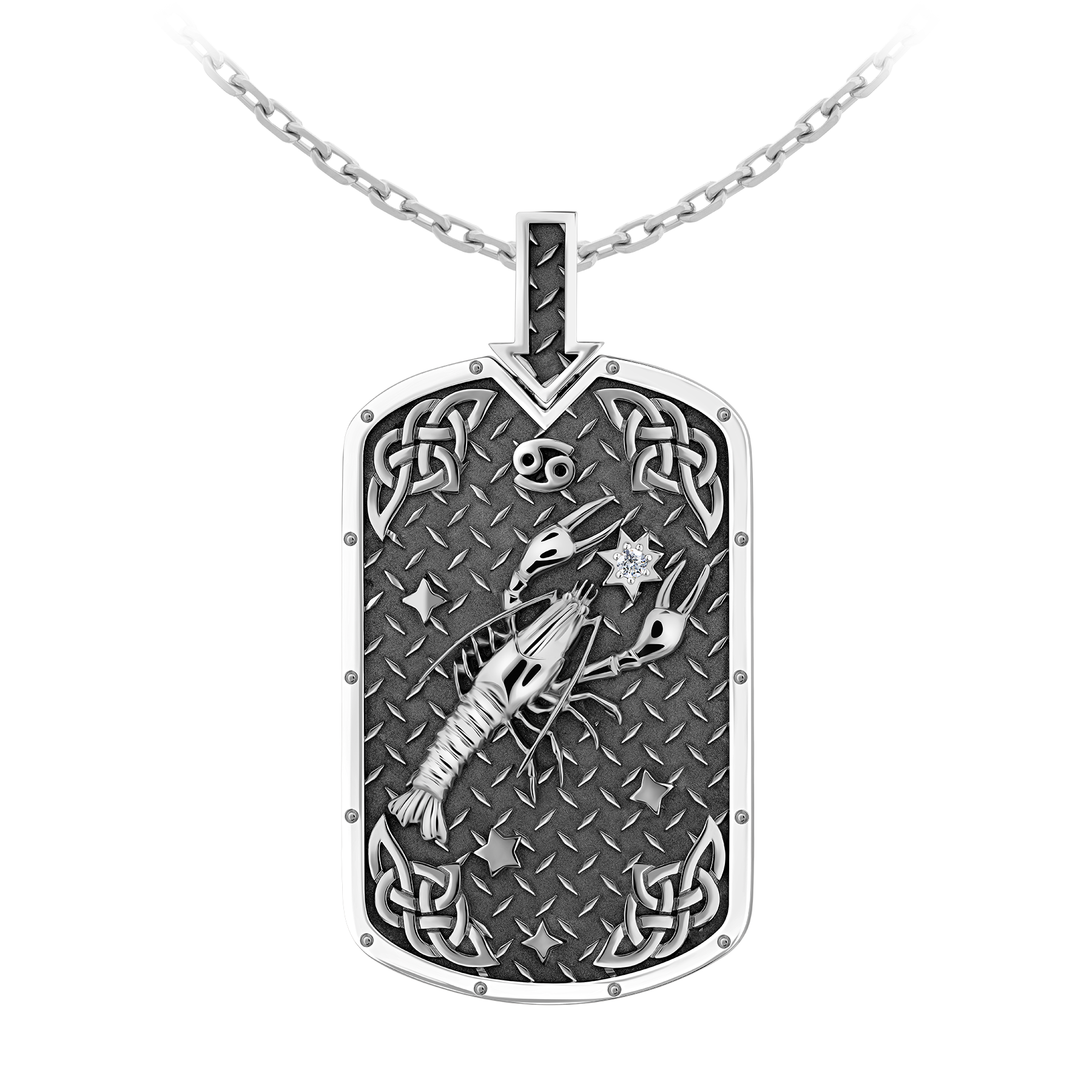 Подвес с бриллиантом, белое золото, н.керамика