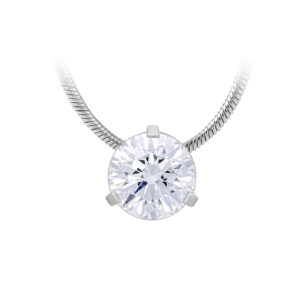 Подвес с бриллиантом, белое золото