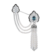 Сет с александритом, бриллиантами и жемчугом, белое золото, н.керамика