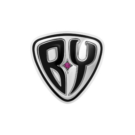 Нагрудный знак с рубином, белое золото, н.керамика