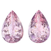 Сет из двух морганитов, Груша, 2- 52,37ct