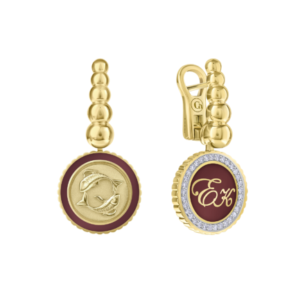 Серьги с бриллиантами, жёлтое и белое золото, н.керамика