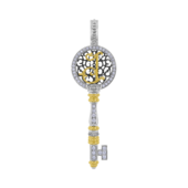 Подвес с бриллиантами, белое и жёлтое золото