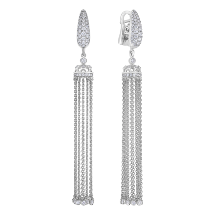 Серьги с бриллиантами, белое золото