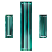 Сет из трёх Турмалинов Индиголитов, Багет, 26,85ct/ 10,56ct/ 10,38ct