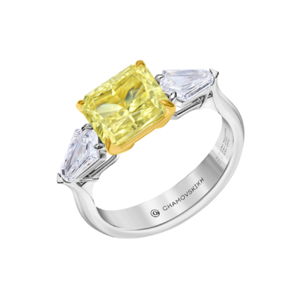 Помолвочное кольцо с бриллиантами, белое золото