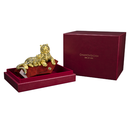 Настольная скульптура «Тигр с тигрёнком» 2