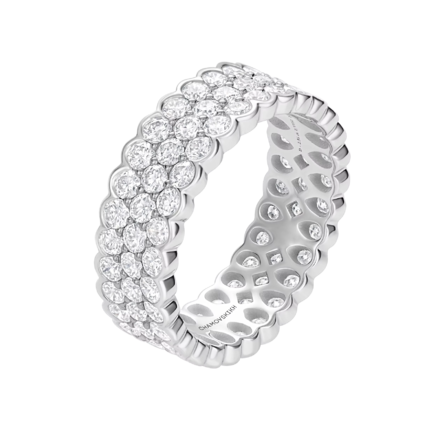 Обручальное кольцо с бриллиантами, белое золото