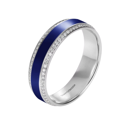 Обручальное кольцо с бриллиантами, белое золото, н.керамика