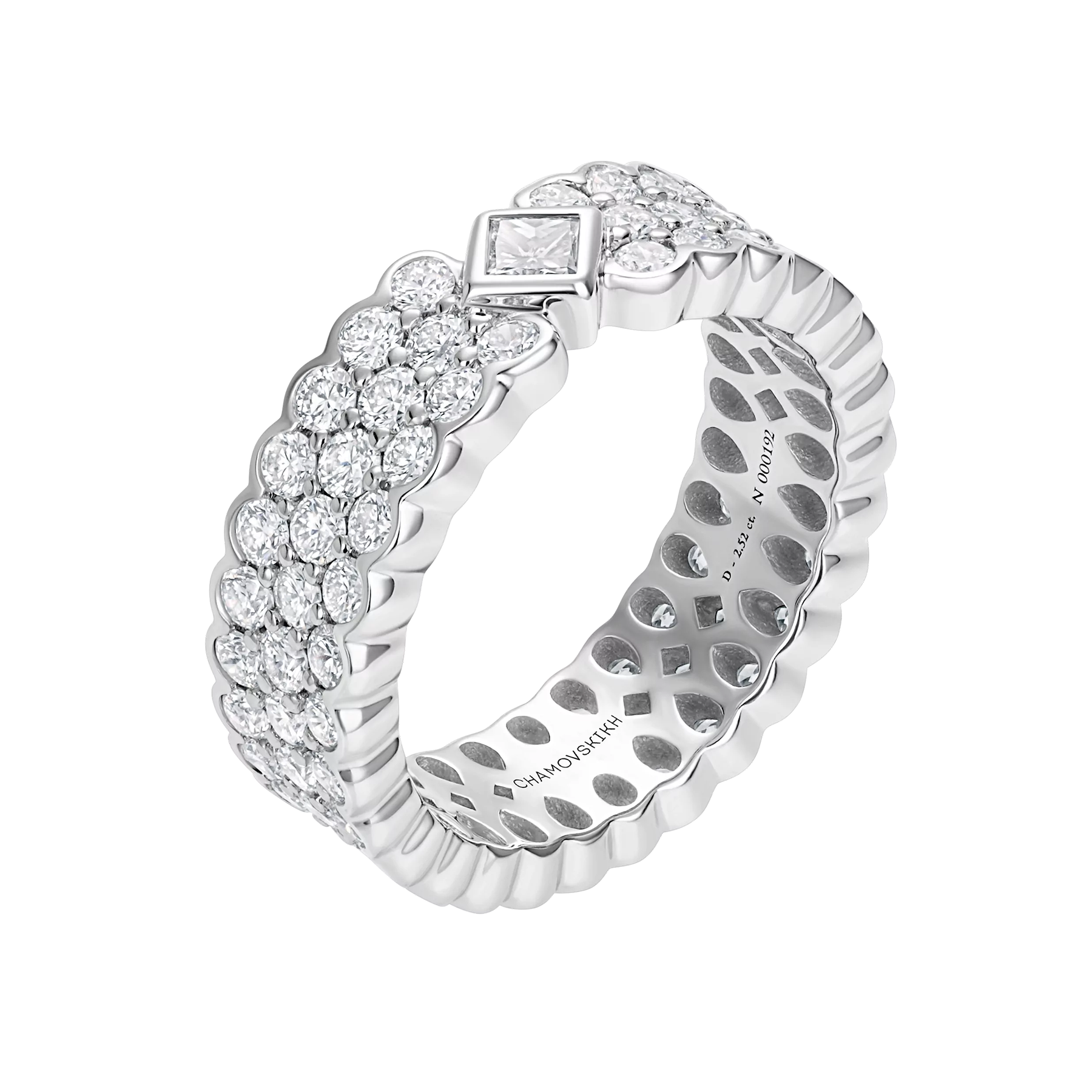 Кольцо с бриллиантами, белое золото