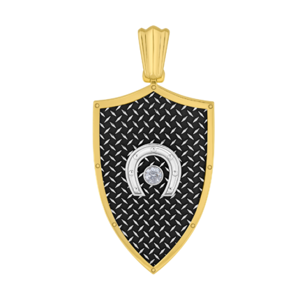 Нагрудный знак с бриллиантами желтое и белое золото, н.керамика