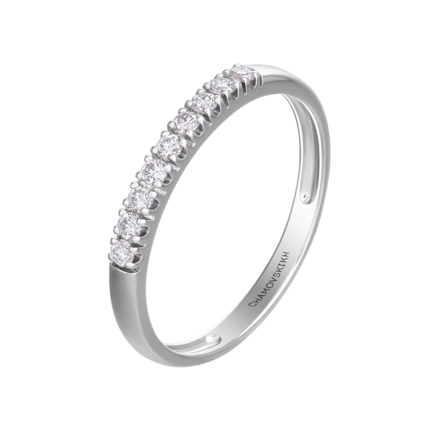 Обручальное кольцо с бриллиантами, белое золото