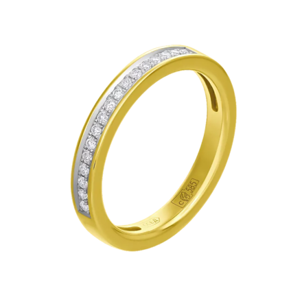 Обручальное кольцо с бриллиантами, желтое золото