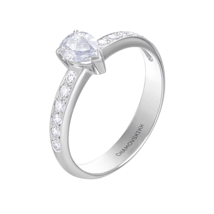 Помолвочное кольцо с бриллиантами, платина