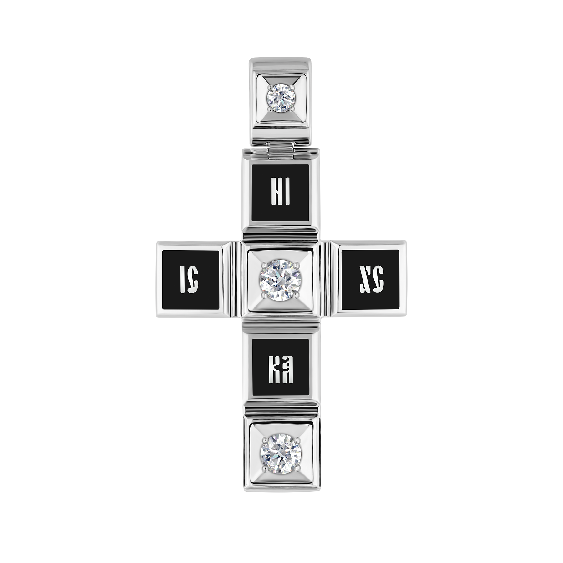 Подвес с бриллиантами, белое золото, н.керамика