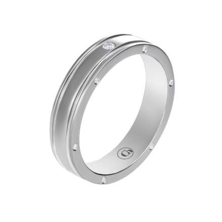 Обручальное кольцо с бриллиантами, белое золото