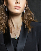 Серьги с опалами и бриллиантами, белое золото