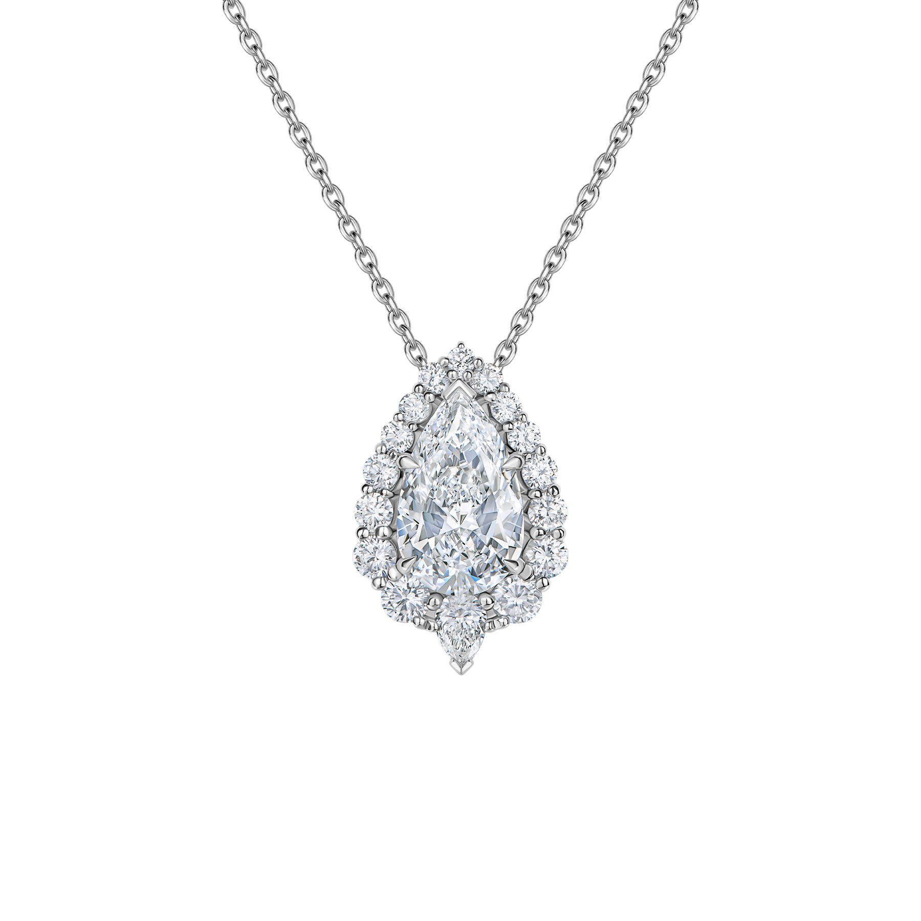 Подвес с бриллиантами, белое золото