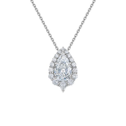 Подвес с бриллиантами, белое золото