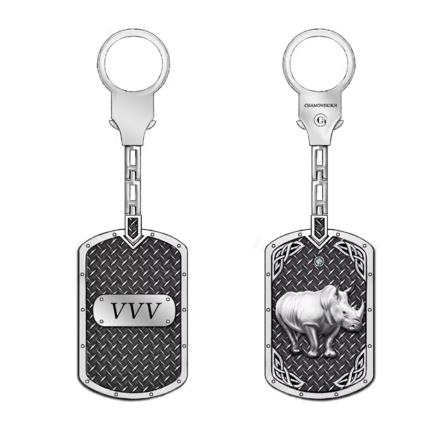 Брелок "Носорог" с бриллиантом