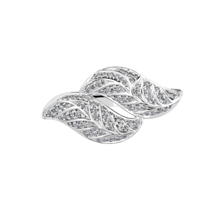 Брошь с бриллиантами, белое золото