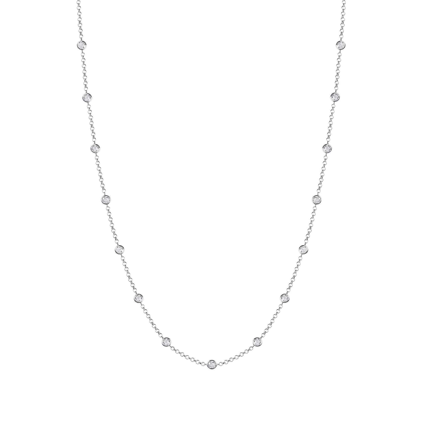 Колье с бриллиантами, белое золото